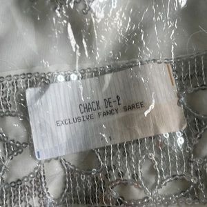 Fancy White &Silver Saree